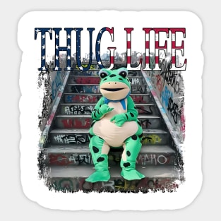 Thug Life Frog Funny Urban Street Meme For Cool And Playful Style Sticker